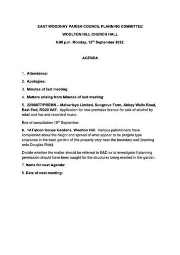  - CANCELLED Planning Meeting 12/09/22