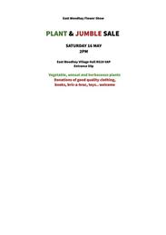 EAST WOODHAY FLOWER SHOW- plant and jumble sale