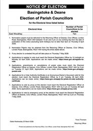 Notice of Election- EAST WOODHAY